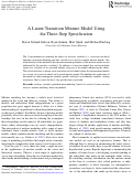 Cover page: A Latent Transition Mixture Model Using the Three-Step Specification