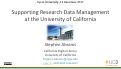 Cover page of Supporting Research Data Management at the University of California