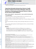Cover page: Supporting information retrieval from electronic health records: A report of University of Michigans nine-year experience in developing and using the Electronic Medical Record Search Engine (EMERSE).