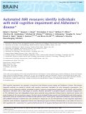 Cover page: Automated MRI measures identify individuals with mild cognitive impairment and Alzheimer's disease