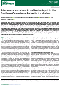 Cover page: Interannual variations in meltwater input to the Southern Ocean from Antarctic ice shelves