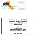 Cover page: Tabulations from an April 2020 Survey of California Registered Voters about COVID-19 and Farmworkers