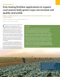 Cover page: Fine-tuning fertilizer applications in organic cool-season leafy green crops can increase soil quality and yields