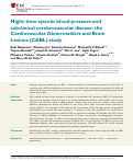 Cover page: Night-time systolic blood pressure and subclinical cerebrovascular disease: the Cardiovascular Abnormalities and Brain Lesions (CABL) study