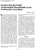 Cover page: Invaders from the South? Archaeological Discontinuities in the Northwestern Great Basin