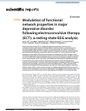 Cover page: Modulation of functional network properties in major depressive disorder following electroconvulsive therapy (ECT): a resting-state EEG analysis