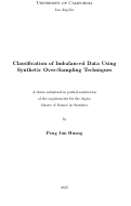 Cover page: Classication of Imbalanced Data Using Synthetic Over-Sampling Techniques