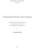 Cover page: A Framework for Pervasive Context Awareness