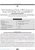 Cover page: Chapter 6 Early Randomized Trials of PFO Closure for Stroke (CLOSURE I, PC and RESPECT)