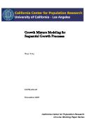 Cover page: Growth Mixture Modeling for Sequential Growth Processes