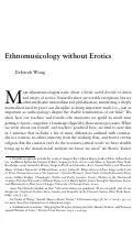 Cover page: Ethnomusicology without Erotics