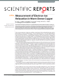 Cover page: Measurement of Electron-Ion Relaxation in Warm Dense Copper