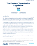 Cover page: The Limits of Ban-the-Box Legislation