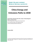 Cover page: China Energy and Emissions Paths to 2030