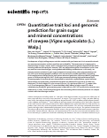 Cover page: Quantitative trait loci and genomic prediction for grain sugar and mineral concentrations of cowpea [Vigna unguiculata (L.) Walp.].