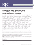 Cover page: FGF receptor genes and breast cancer susceptibility: results from the Breast Cancer Association Consortium