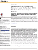 Cover page: Cerebrospinal Fluid (CSF) Neuronal Biomarkers across the Spectrum of HIV Infection: Hierarchy of Injury and Detection
