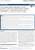Cover page: Three-dimensional evaluation of root position at the reset appointment without radiographs: a proof-of-concept study