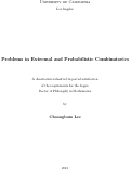 Cover page: Problems in Extremal and Probabilistic Combinatorics