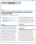 Cover page: Reservoir Operating Rule Optimization for California's Sacramento Valley