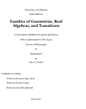 Cover page: Families of Geometries, Real Algebras, and Transitions