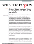 Cover page: Systems biology analysis of drivers underlying hallmarks of cancer cell metabolism