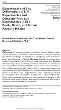 Cover page: Educational and Sex Differentials in Life Expectancies and Disability-Free Life Expectancies in São Paulo, Brazil, and Urban Areas in Mexico
