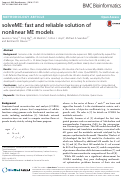 Cover page: solveME: fast and reliable solution of nonlinear ME models