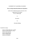 Cover page: Essays on Expectations-Based Reference Dependence