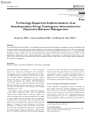Cover page: Technology-Supported Implementation of an Interdependent Group Contingency Intervention for Classroom Behavior Management