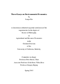 Cover page: Three Essays on Environmental Economics