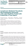 Cover page: Complement-Mediated Thrombotic Microangiopathy Associated with Lupus Nephritis Treated with Eculizumab: A Case Report