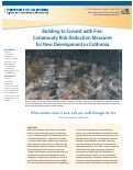 Cover page: Building to Coexist with Fire: Community Risk Reduction Measures for New Development in California