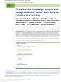 Cover page: Guidelines for the design, analysis and interpretation of ‘omics’ data: focus on human endometrium
