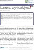 Cover page: Are females more variable than males in gene expression? Meta-analysis of microarray datasets