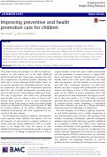 Cover page: Improving preventive and health promotion care for children
