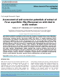 Cover page: Assessment of anti-corrosion potentials of extract of Ficus asperifolia -Miq (Moraceae) on mild steel in acidic medium