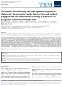 Cover page: The impact of enhancing self-management support for diabetes in Community Health Centers through patient engagement and relationship building: a primary care pragmatic cluster-randomized trial