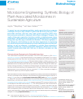 Cover page: Microbiome Engineering: Synthetic Biology of Plant-Associated Microbiomes in Sustainable Agriculture