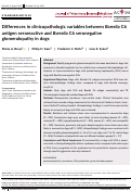 Cover page: Differences in clinicopathologic variables between Borrelia C6 antigen seroreactive and Borrelia C6 seronegative glomerulopathy in dogs