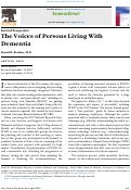 Cover page: The Voices of Persons Living With Dementia