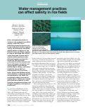 Cover page: Water management practices can affect salinity in rice fields