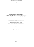 Cover page: Finite Field Arithmetic and its Application in Cryptography