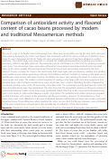 Cover page: Comparison of antioxidant activity and flavanol content of cacao beans processed by modern and traditional Mesoamerican methods