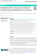 Cover page: DeeplyEssential: A Deep Neural Network for Predicting Essential Genes in Microbes