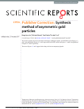 Cover page: Publisher Correction: Synthesis method of asymmetric gold particles