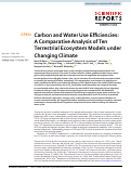 Cover page: Carbon and Water Use Efficiencies: A Comparative Analysis of Ten Terrestrial Ecosystem Models under Changing Climate