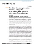Cover page: The effect of reducing per capita water and energy uses on renewable water resources in the water, food and energy nexus
