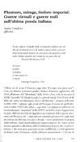 Cover page: Phantom, mirage, fosforo imperial: Guerre virtuali e guerre reali nell'ultima poesia italiana