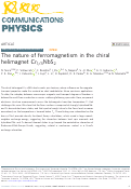 Cover page: The nature of ferromagnetism in the chiral helimagnet Cr1/3NbS2